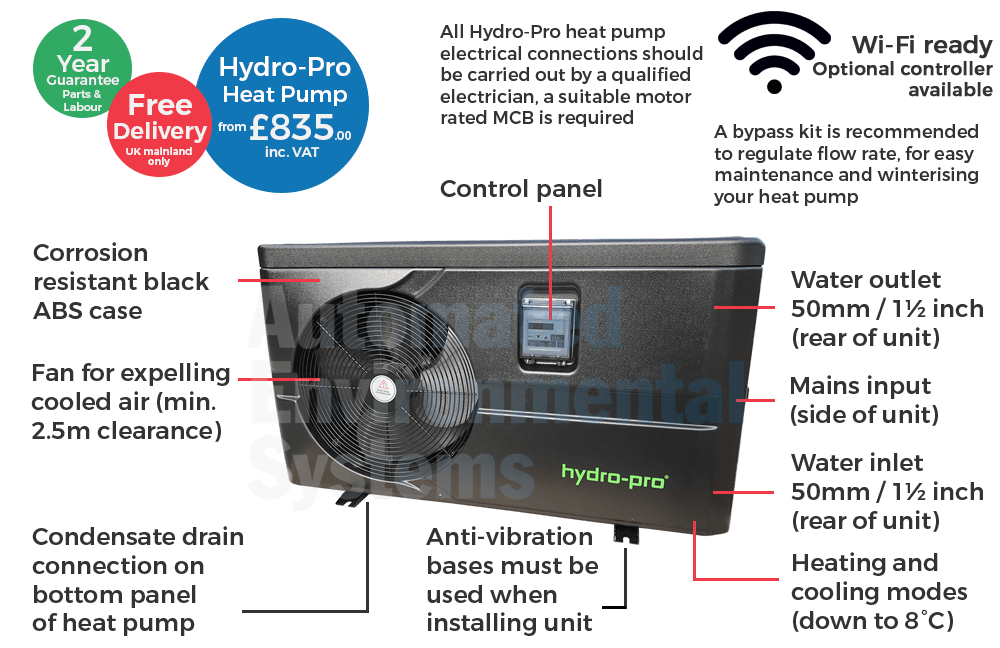 HydroPro Swimming Pool Heat Pump Automated Environmental