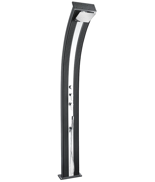 Poolstar Dada Curve Hybrid Shower - Anthracite + Aluminium