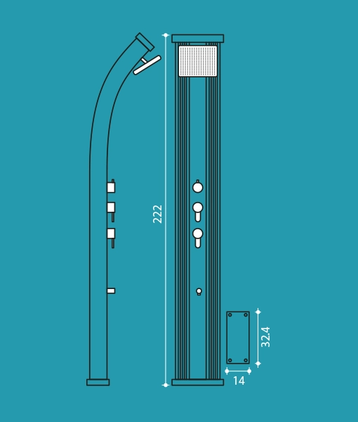 Poolstar Dada Curve Hybrid Shower