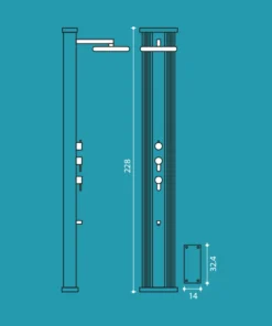 Poolstar Dada Straight Hybrid Shower