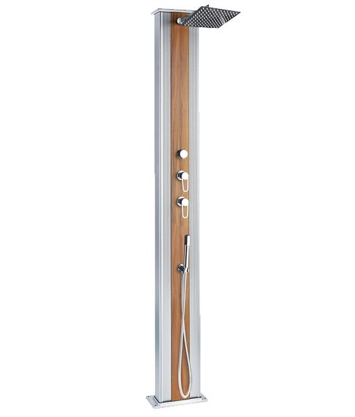 Poolstar Dada PIÙ Straight Hybrid Shower - Grey + Wood