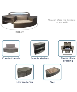 Net Spa Vita Premium Semi Rigid Spa with Furniture - 6 Persons