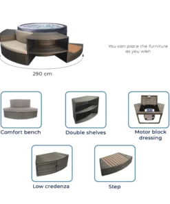 Net Spa Vita Semi Rigid Spa with Furniture