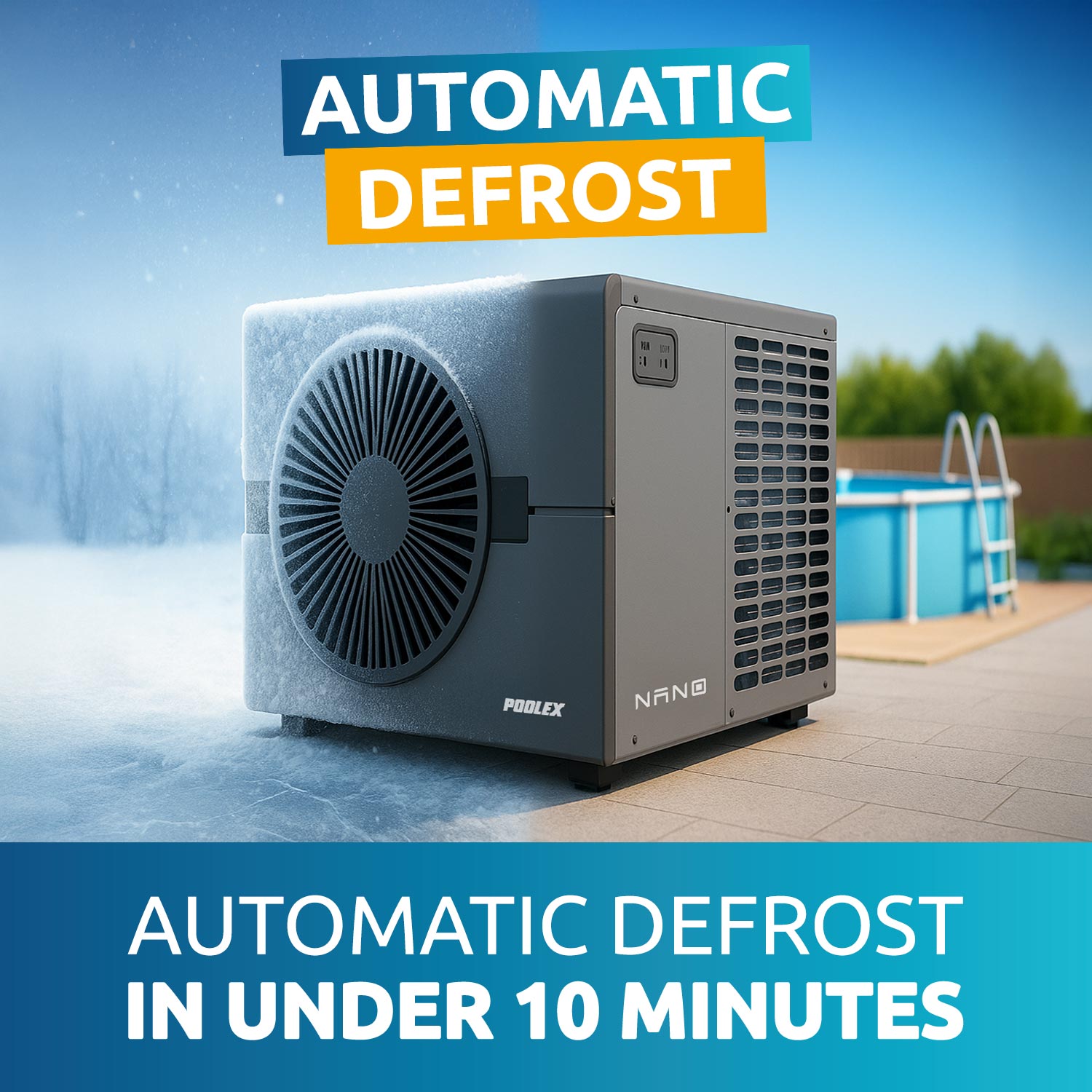 Poolex Nano Ultra Compact Heat Pump with Wi-Fi for Above-Ground Swimming Pools