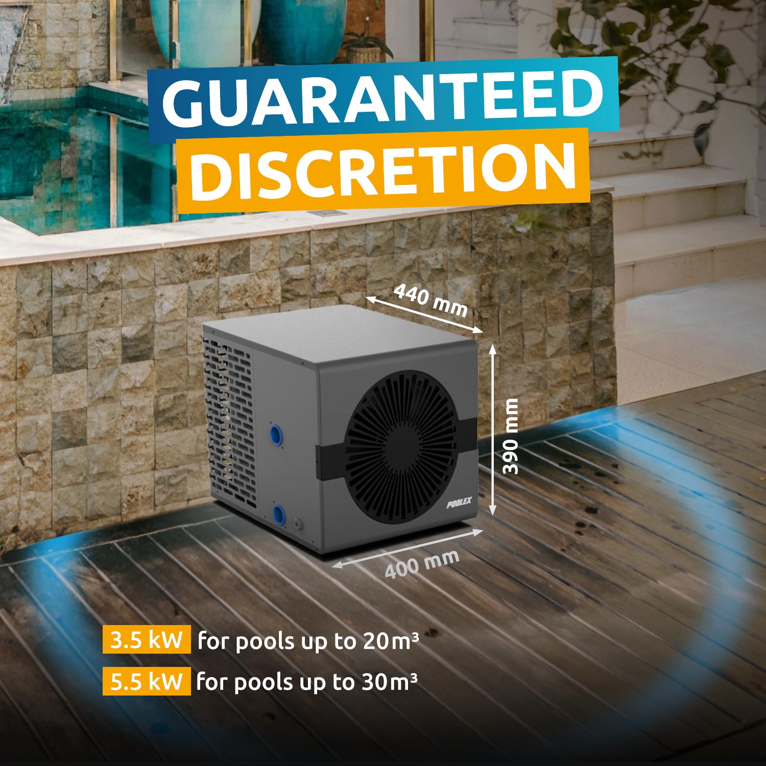 Poolex Nano Ultra Compact Heat Pump with Wi-Fi for Above-Ground Swimming Pools