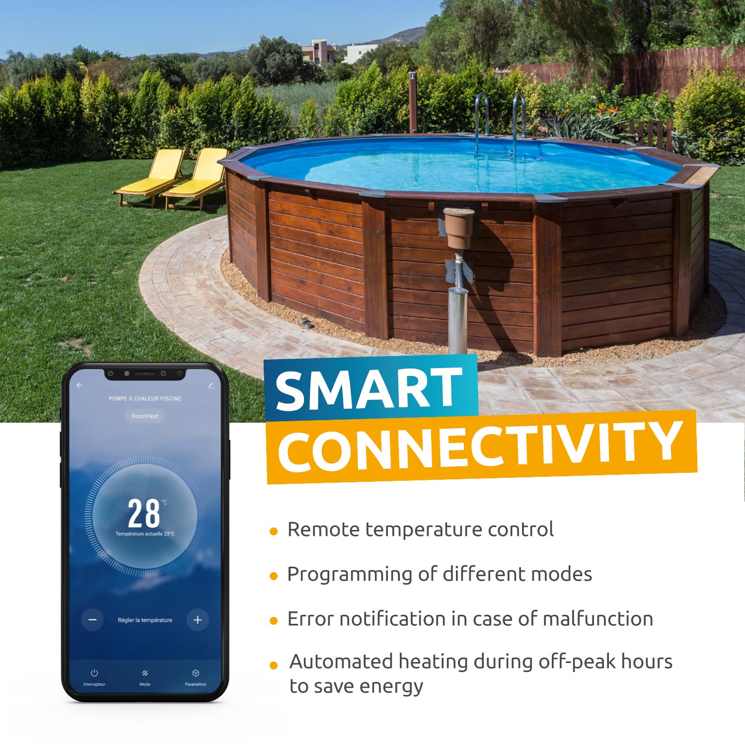 Poolex Nano Ultra Compact Heat Pump with Wi-Fi for Above-Ground Swimming Pools