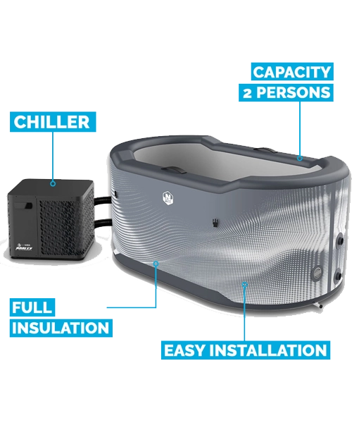 NetSpa Järvi Inflatable Ice Bath with Poolex O'Spa Flow Heat Pump