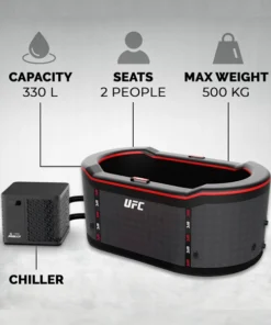 NetSpa UFC Inflatable Ice Bath with Poolex 3kW O'Spa Flow Heat Pump