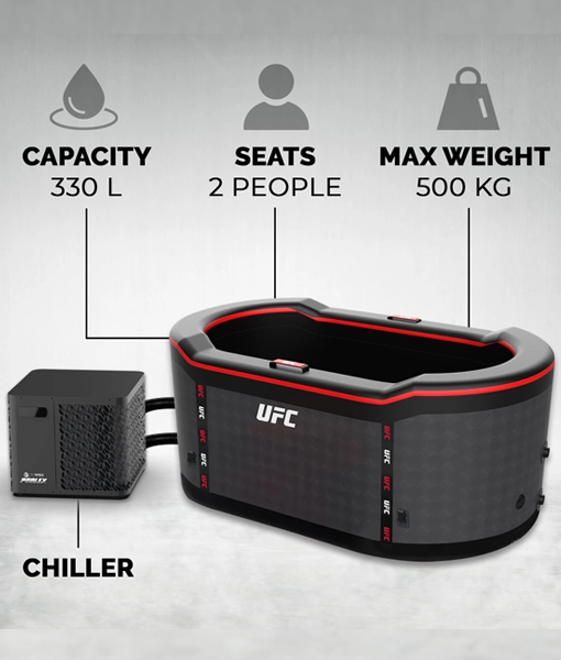 NetSpa UFC Inflatable Ice Bath with Poolex 3kW O'Spa Flow Heat Pump