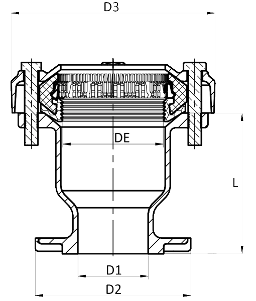 Ductile Iron PN16 Universal Restrained Flange Adaptor